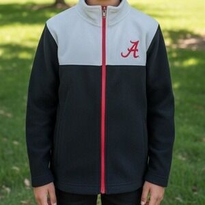 Kids Crimson and Gray Fleece Zip Up Jacket Alabama‎ Crimson Tide "A" Logo Size S